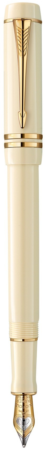 Bút máy Parker Duofold 14 International Ivory cài vàng