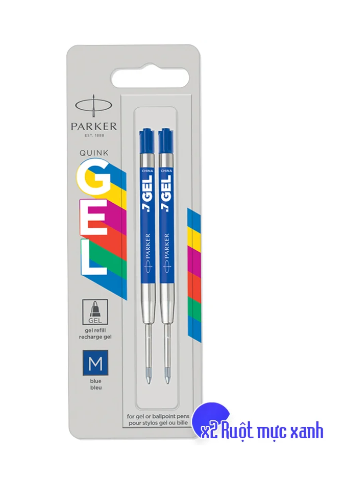 Ruột bút gel Parker xanh (vỉ đôi)